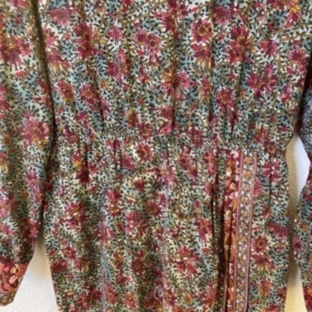 Gorgeous Vintage Liz Claiborne 100% Silk Floral Long Sleeve Midi Dress | Size 4 - Picture 4 of 11